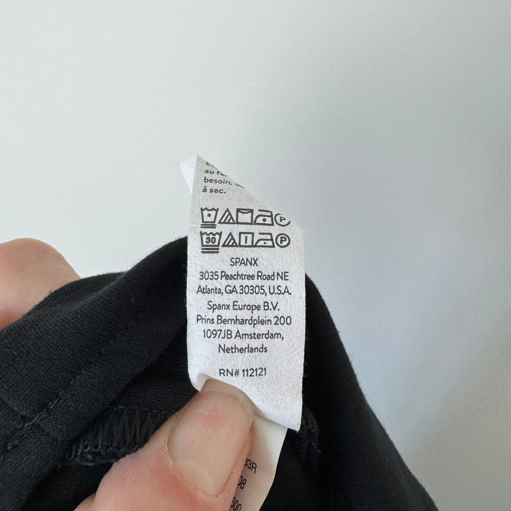 Spanx Perfect Sleeveless Jumpsuit Black Large Ponte Flare Leg Core Shaping - Picture 10 of 11